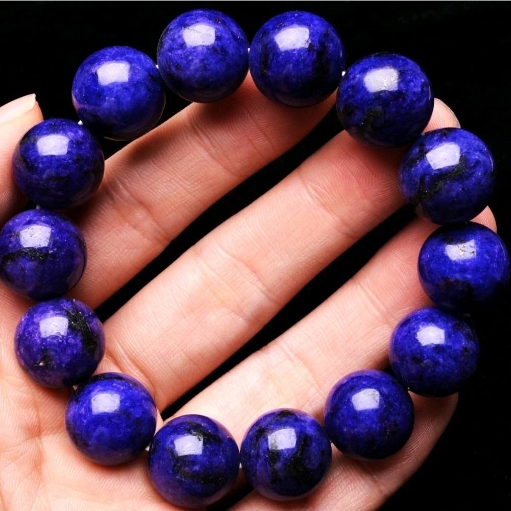 16mm Natural Gemstone Purple Charoite Crystal Round Beaded Stretch Bracelet NEW